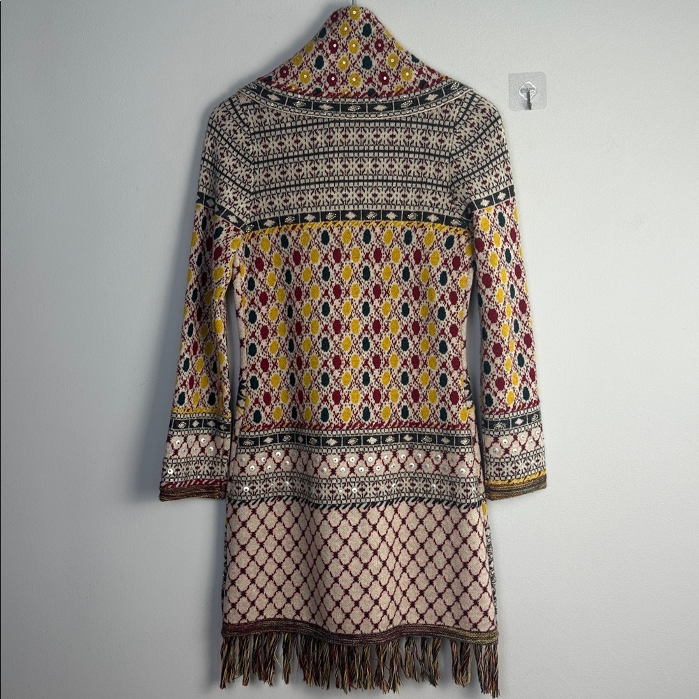 Anthropologie Angel of the North Satpura Sweater Coat Small Wool Beaded Bohemian - Picture 12 of 16